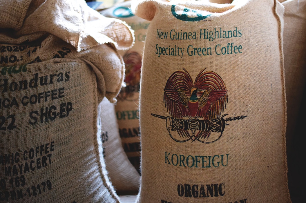 Kaffeesack korofeigu papua neuguinea bio projektkaffee